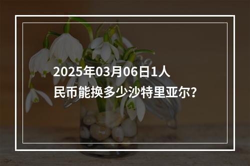 2025年03月06日1人民币能换多少沙特里亚尔？