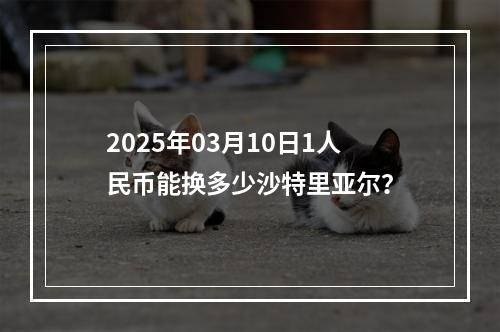 2025年03月10日1人民币能换多少沙特里亚尔？