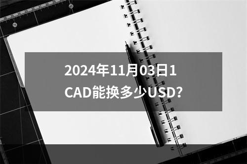 2024年11月03日1CAD能换多少USD？