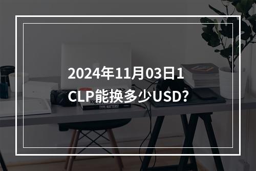 2024年11月03日1CLP能换多少USD？