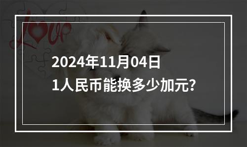 2024年11月04日1人民币能换多少加元？