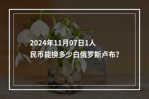 2024年11月07日1人民币能换多少白俄罗斯卢布？