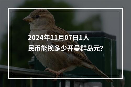 2024年11月07日1人民币能换多少开曼群岛元？