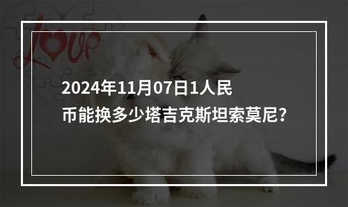 2024年11月07日1人民币能换多少塔吉克斯坦索莫尼？