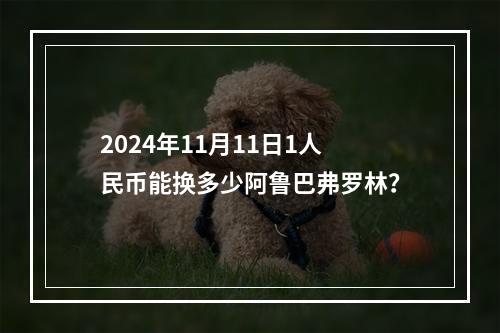 2024年11月11日1人民币能换多少阿鲁巴弗罗林？