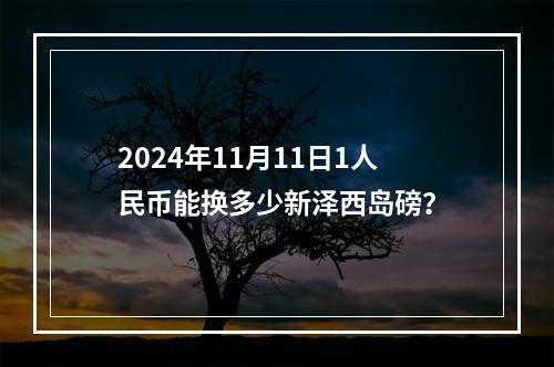 2024年11月11日1人民币能换多少新泽西岛磅？