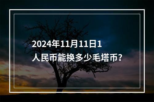 2024年11月11日1人民币能换多少毛塔币？