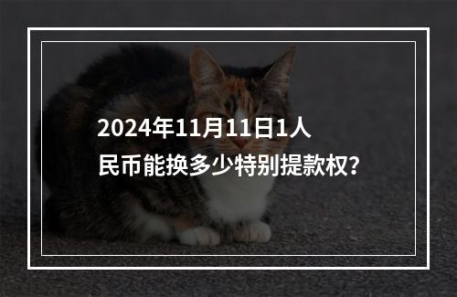 2024年11月11日1人民币能换多少特别提款权？