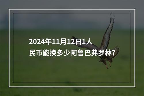 2024年11月12日1人民币能换多少阿鲁巴弗罗林？