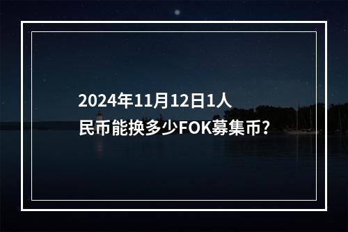 2024年11月12日1人民币能换多少FOK募集币？