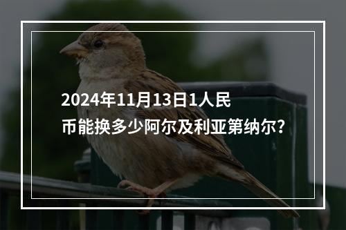 2024年11月13日1人民币能换多少阿尔及利亚第纳尔？