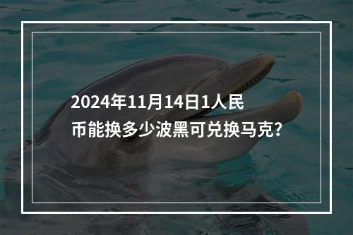 2024年11月14日1人民币能换多少波黑可兑换马克？