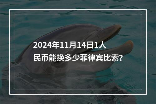 2024年11月14日1人民币能换多少菲律宾比索？