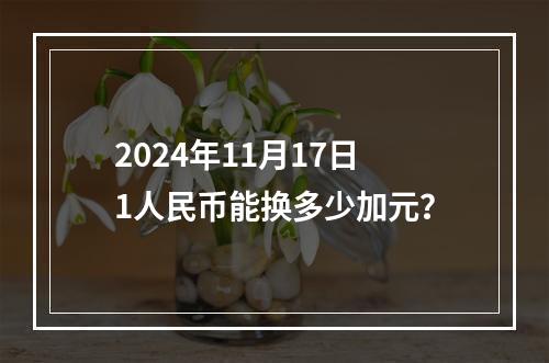 2024年11月17日1人民币能换多少加元？