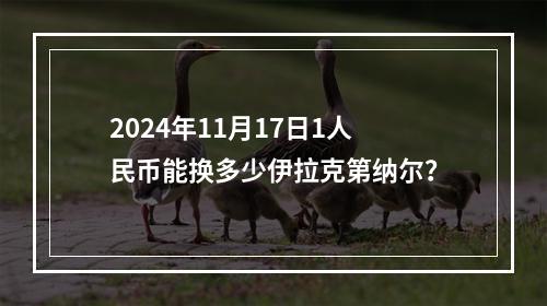 2024年11月17日1人民币能换多少伊拉克第纳尔？