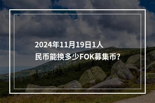 2024年11月19日1人民币能换多少FOK募集币？