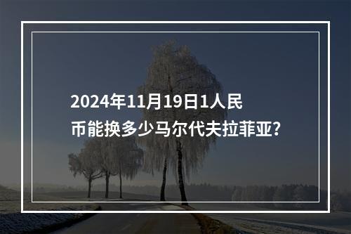 2024年11月19日1人民币能换多少马尔代夫拉菲亚？