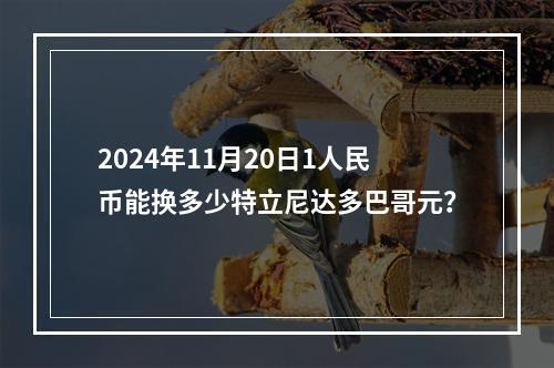 2024年11月20日1人民币能换多少特立尼达多巴哥元？