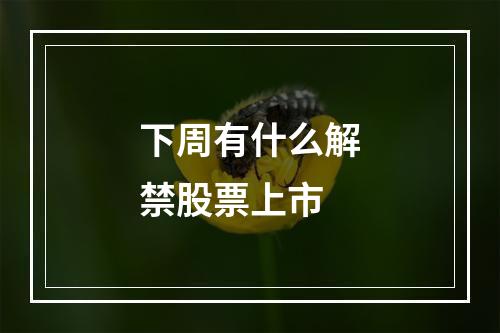 下周有什么解禁股票上市