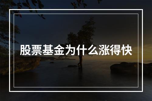 股票基金为什么涨得快