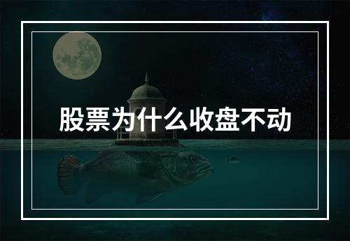 股票为什么收盘不动