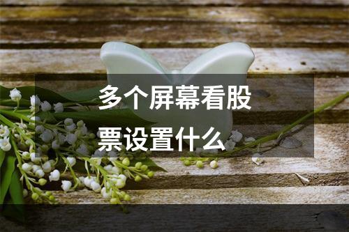 多个屏幕看股票设置什么