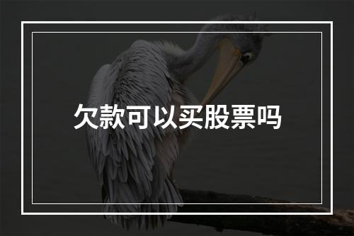 欠款可以买股票吗