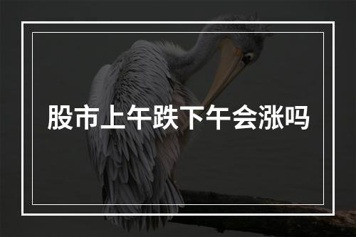 股市上午跌下午会涨吗