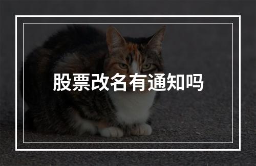 股票改名有通知吗