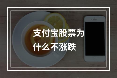 支付宝股票为什么不涨跌