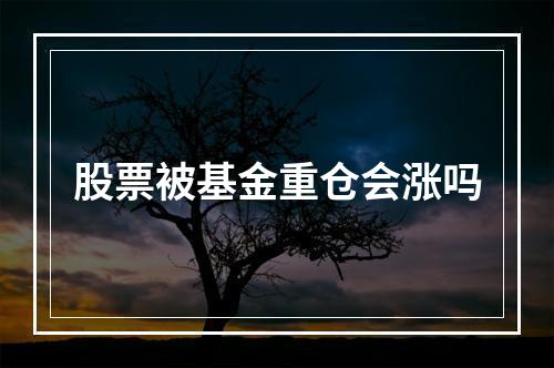 股票被基金重仓会涨吗