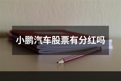 小鹏汽车股票有分红吗