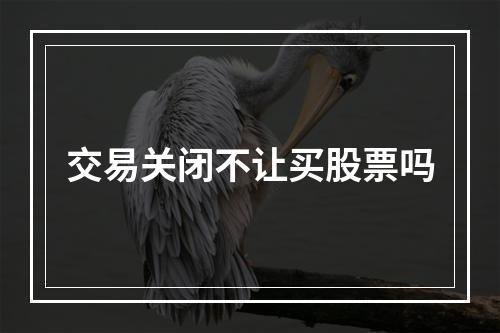 交易关闭不让买股票吗