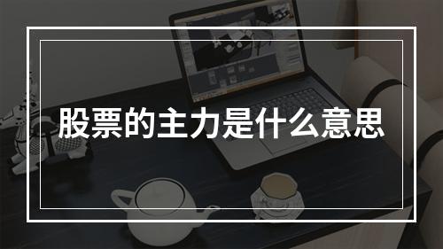 股票的主力是什么意思