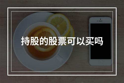 持股的股票可以买吗