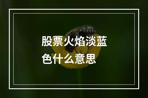 股票火焰淡蓝色什么意思