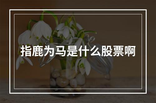 指鹿为马是什么股票啊