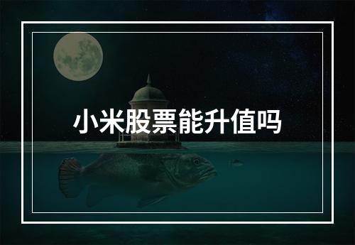 小米股票能升值吗