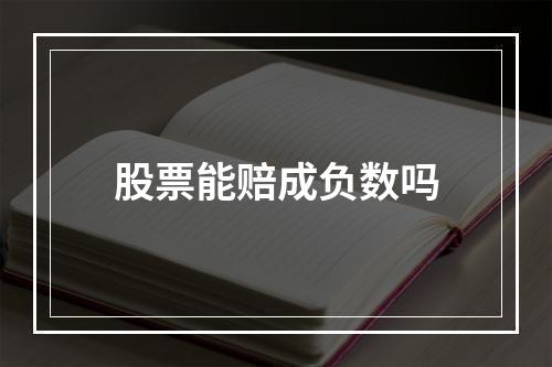 股票能赔成负数吗