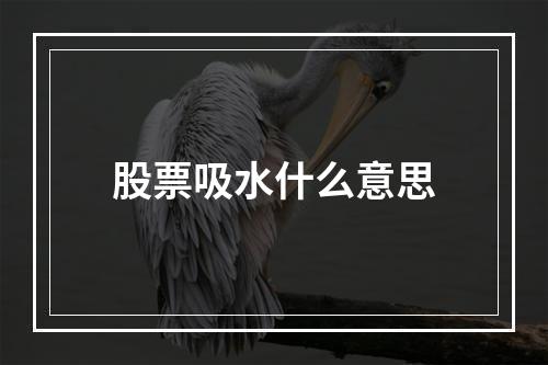 股票吸水什么意思