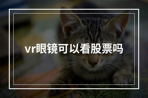 vr眼镜可以看股票吗