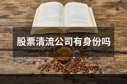 股票清流公司有身份吗