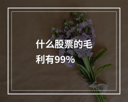 什么股票的毛利有99%