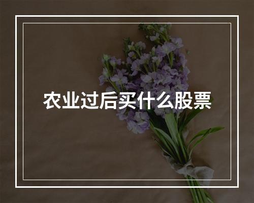 农业过后买什么股票