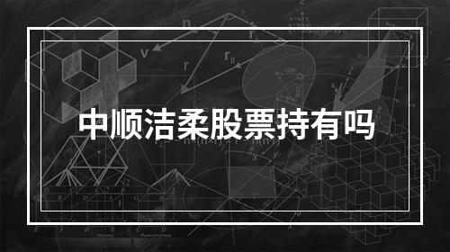 中顺洁柔股票持有吗