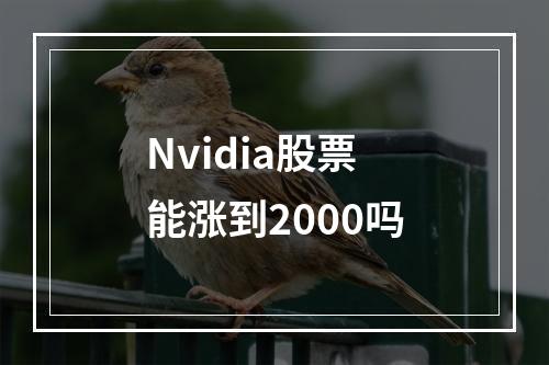 Nvidia股票能涨到2000吗