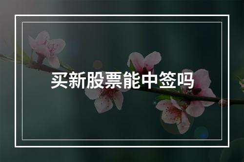 买新股票能中签吗