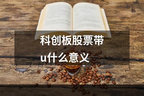 科创板股票带u什么意义