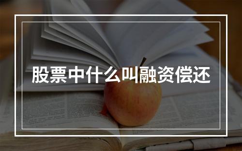 股票中什么叫融资偿还