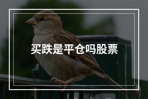 买跌是平仓吗股票